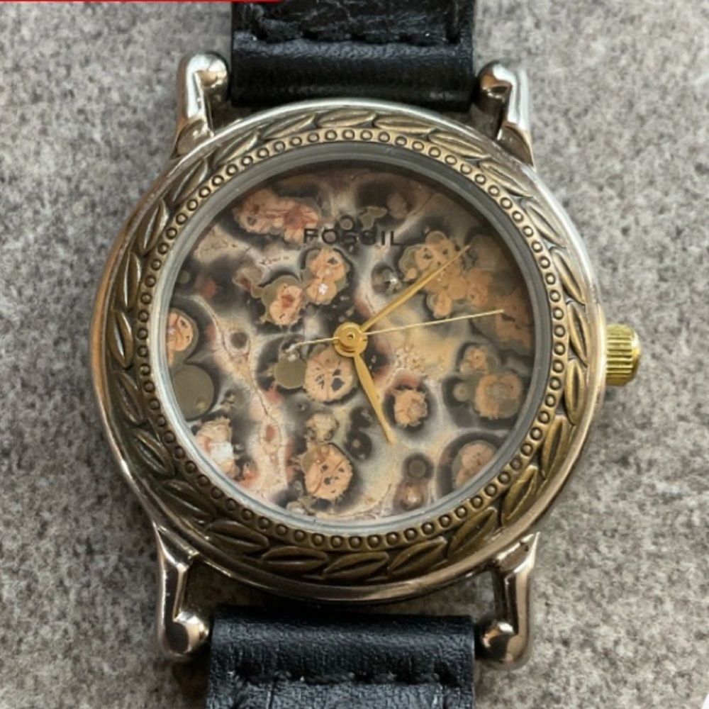 1993 RARE FOSSIL OXIDIZED MARBLE WATCH DT-3209 (000369) - Picture 1 of 6